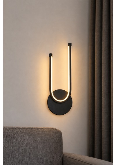 Liva Modern Led Duvar Apliği Günışığı Siyah