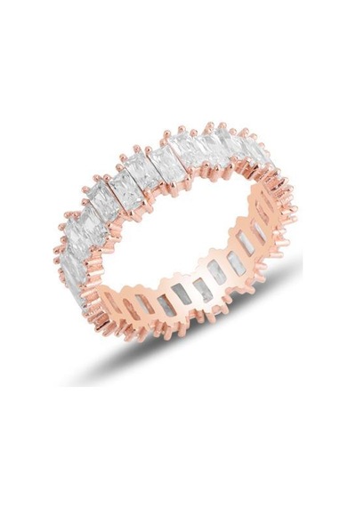 Söğütlü Silver Gümüş Rose Baget Taşlı Tamtur Yüzük Barcode