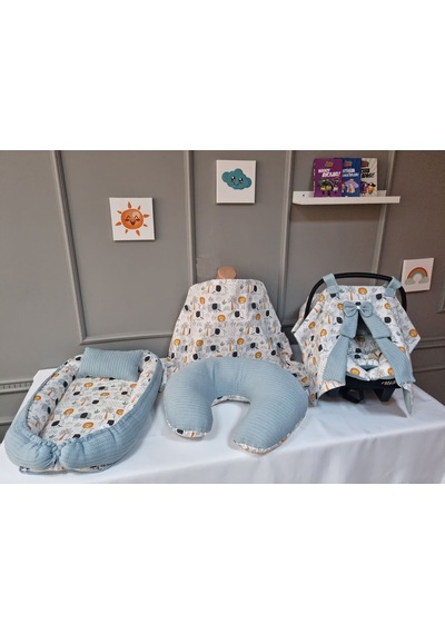 4lü Babynest Seti - Pike Kumaş Kombini Standart