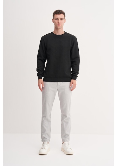 Cazador 53410 Erkek Bisiklet Yaka Sweatshirt Siyah