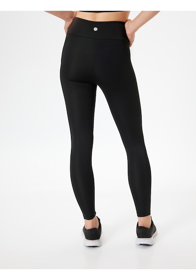Koton Spor Tayt Yüksek Bel İnterlok Slim Fit Siyah 5wak40165nk