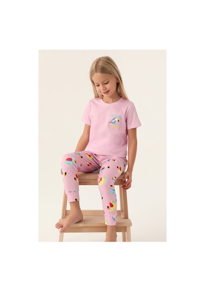 Rolypoly Jungle Mor Kız Çocuk Pijama Takımı Rose