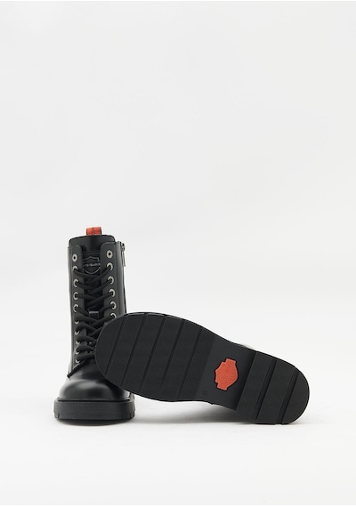 Harley Davidson Cree Kadın Siyah Deri Bot-23611