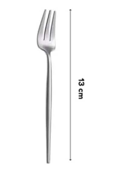 Limon Ve Fondü Çatalı Seti, Gümüş Renk, 6 Parça, Çelik, 13 Cm, Açık Ceviz