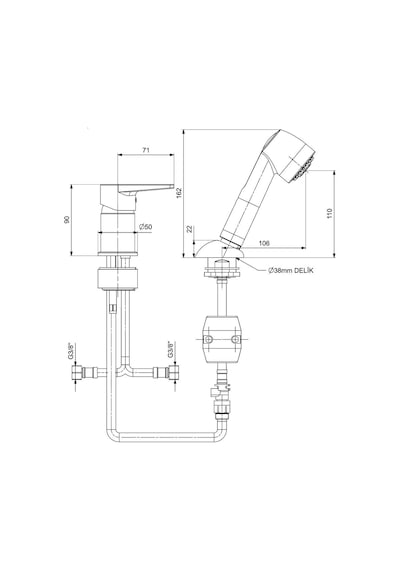 Eca Dalia Berber Lavabo Bataryası - 102110107 Diğer