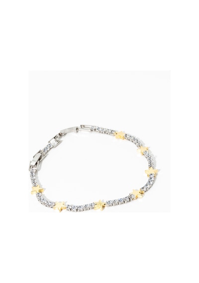 Biem Suyolu Taşlı Yıldızlı Çelik Bileklik Gold/gümüş