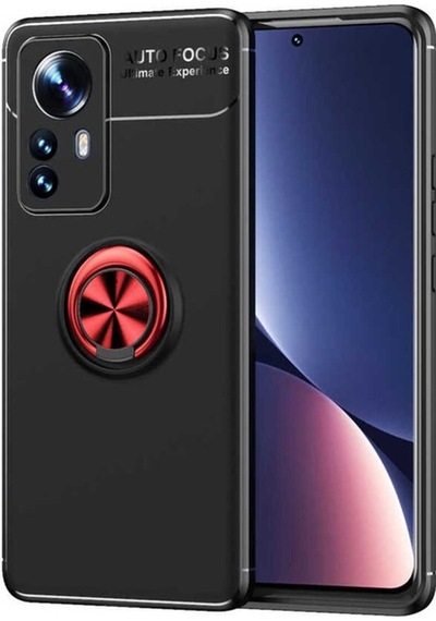 Xiaomi Mi 12 Kılıf Zore Ravel Silikon Kapak Siyah-Kırmızı