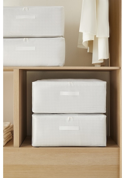 Home Wave 4'lü Orta Boy Gri Pötikare Hurç Set 52 x 28 x 21 cm