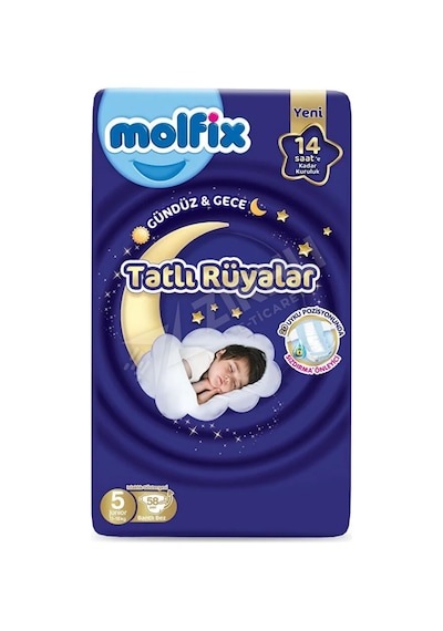 2 Adet Molfix Sweet Dreams Tatlı Uykular Junior Bebek Bezi 58'li