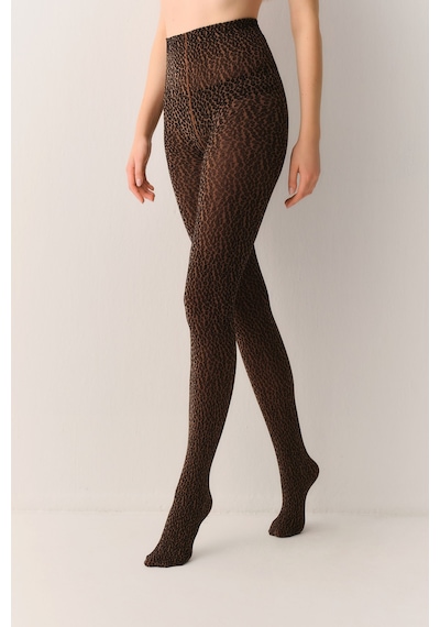 Suwen Leo 50 Den Külotlu Çorap Sc4007543 Leopar Desenli