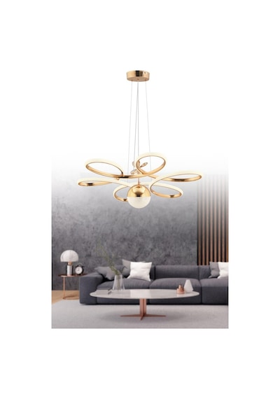 İstanbul Avize Papatya Gold 3 Renk Ledli Kumandalı Modern Led Avize Gold