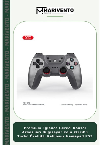 Premium Eğlence Gereci Konsol Aksesuarı Bilgisayar Kolu Xo Gp3 Turbo Özellikli Kablosuz Gamepad Ps3