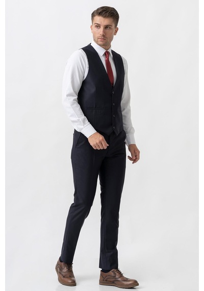 White Stone Piacenza Ty2002 Slim Fit 6 Drop Düz Takım Elbise Laci - 52 Lacivert