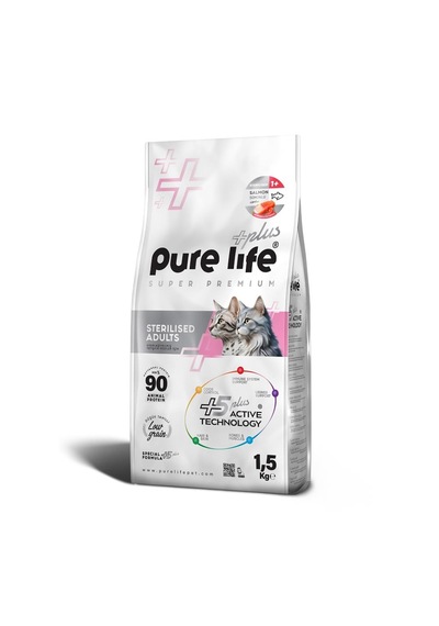 Pure Life Plus Somonlu Yetişkin Kedi Maması 1500 G