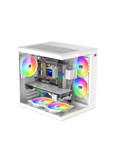 Orion Cube 5x Tuştan Değişen Rgb Fanlı M-atx Boş Bilgisayar Kasası Beyaz