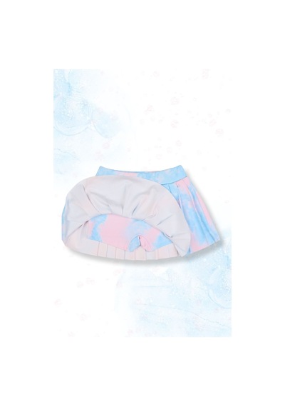 Beniizle Batik Desenli Şort Etekli Crop Kız Çocuk Sporcu Takım Mavi