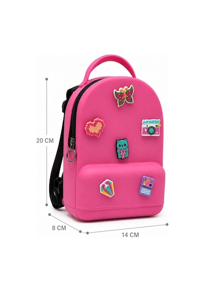 Vicco Pvc Mini Boy Çocuk Plaj Çantası Kreş Çantası Sırt Çantası Okul Çantası Unisex Çanta Pembe