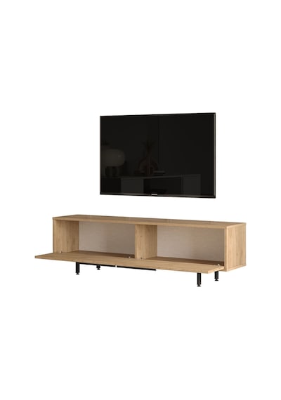 Bohem Tv Ünitesi 160cm Tv Sehpası Metal Ayaklı Sepet Boh1-s Kahverengi