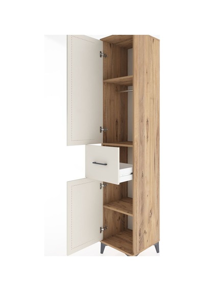 Hyperion Dolap 3 Raflı Tek Çekmeceli Tek Askılı 44x44x221 Çam-aytaşı Atlas Çam