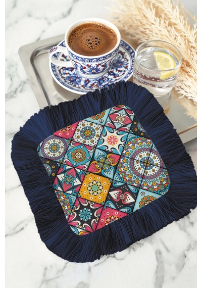 Etnik Mozaik Saçaklı Bohem Sunum Peçetesi - Geometrik Renkli Bohem Lacivert Bardak Altlığı Mendil Koyu Lavanta Kül Etnik Mozaik Saçaklı Bohem Sunum Peçetesi - Geometrik Renkli Bohem Lacivert Bardak Altlığı Mendil Koyu Lavanta Kül