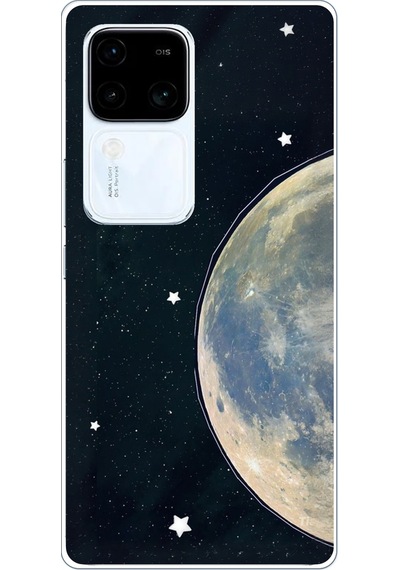 Vivo V30 Uyumlu Minimalist Galaksi Yıldızlı Gece Baskılı Silikon Kılıf Renkli