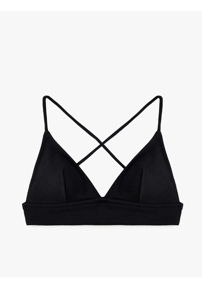Koton Çapraz Askılı Dokulu Bralet Bikini Üstü Siyah 6sak10011mm