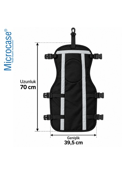 Microcase Su Geçirmez Ayarlanabilir Reflektörlü Rüzgar Ve Yağmura Karşı Diz Ve Bacak Koruyucu Seti Al7039 Large Siyah