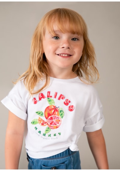 Mayoral Kız Çocuk Oversize Baskılı Tshirt Beyaz Mayoral Kız Çocuk Oversize Baskılı Tshirt Beyaz