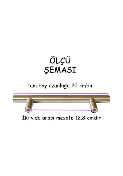 12 Adet Boy Kulp İnox 128 Mm Kulp Mobilya Mutfak Dolabı Çekmece Dolap Kapak Kulpu Kulbu Metal Kulpları Bej