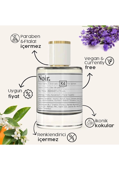 K4 Kadın Edp Parfüm 50 Ml 9% Amber - Çiçeksi