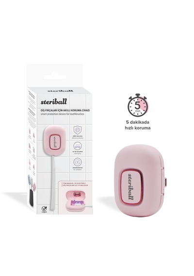 Steriball Diş Fırçaları İçin Akıllı Koruma Cihazı - Pembe