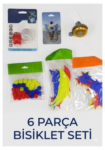 6 Parça Bisiklet Seti Bisiklet Aksesuarı Çok Renkli