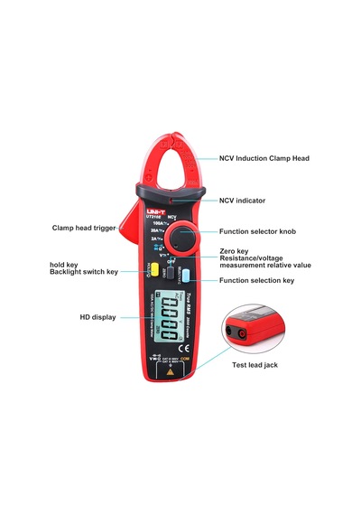 Ut210e Mini Dijital Kelepçe Ölçer El Tipi Rms Ac/dc Direnç Kapasitans Test Cihazı