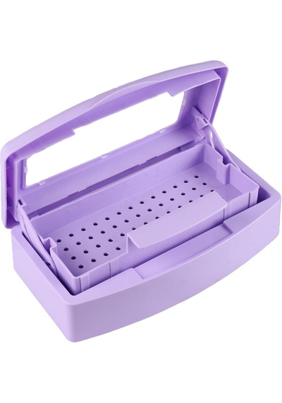 Ellea Nail Çift Bölmeli Manikür Pedikür Aletleri Sterilizasyon Kutusu Mor
