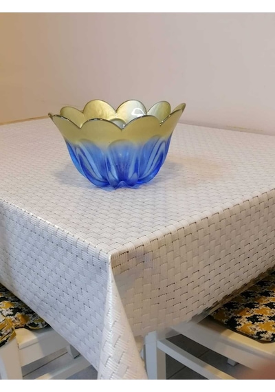 İthal Pvc Muşamba - Desenli Silinebilir Masa Örtüsü 11lace007 Renkli