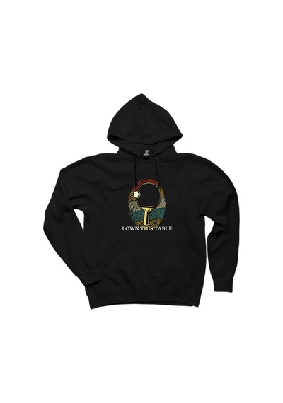 Ping Pong Finger Siyah Kapşonlu Sweatshirt Hoodie Siyah