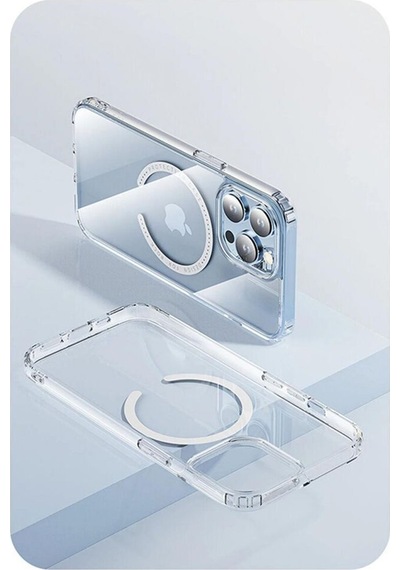 Rock Apple Uyumlu iPhone 14 Kılıf Magsafe - Şeffaf Şeffaf