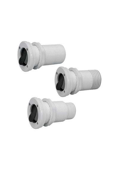 Thru-Hull 55mm W/Non-Ret.Valve. F/Hose 45mm.White