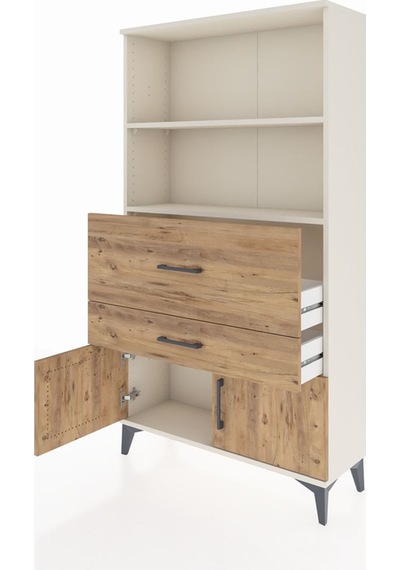 Arges Dolap 2 Raflı 2 Çekmeceli 2 Kapaklı 88x30x163 Aytaşı-çam Aytaşı