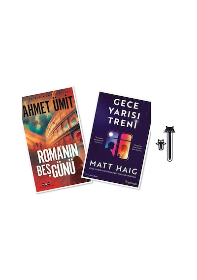 Roma Nın Beş Günü Ahmet Ümit Son Kitabı - Gece Yarısı Treni Matt Haig Son Kitabı +2 Aba Kitap Ayracı