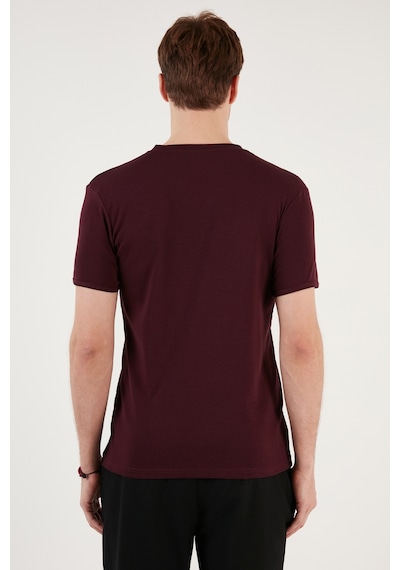 Buratti Pamuklu V Yaka Slim Fit Erkek T Shirt 5902122 Vişne