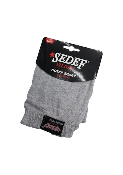 Erkek Düğmeli Penye Boxer 1094 - 6 Adet Gri