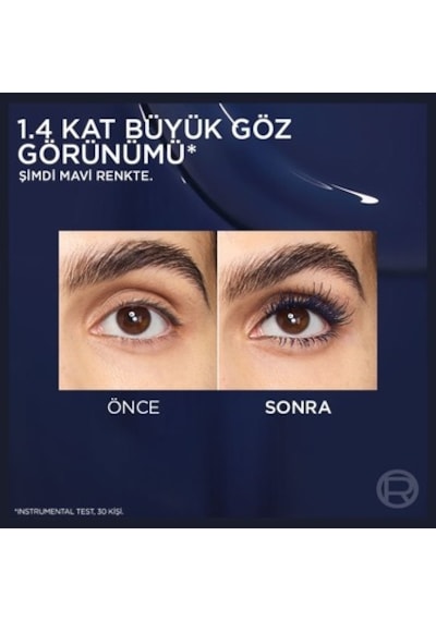 Mavi Renkli Hacim Verici Maskara Büyük Boy 00