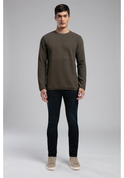 Lee Cooper Ben Erkek O Yaka Sweatshirt Haki-21036 Haki