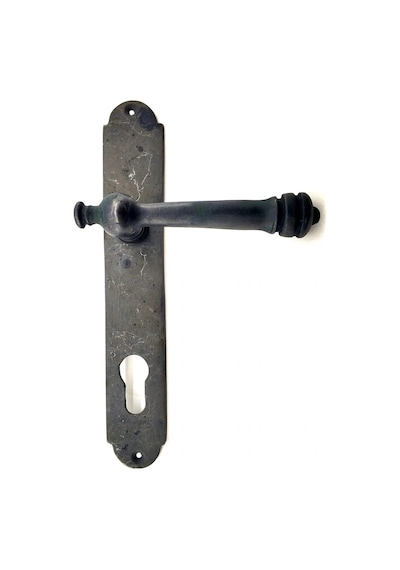 Hubrendy Çer Antika Tarz Dekoratif Pirinç Taşra Banyo Kapı Kolu - 220x35 Mm, Oksit