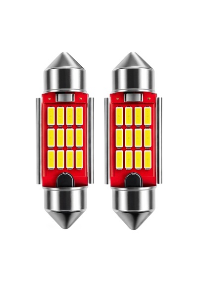 12 Ledli 39mm Sofit Led Ampül Beyaz Işık 12v C5w