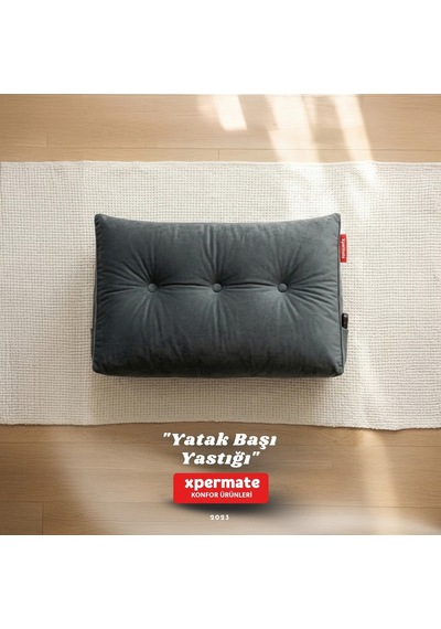 Yatak Başı Yastığı Sırt ve Bel Destek Yastığı 120 CM Yaslanma ve Dinlenme Yastığı Gri