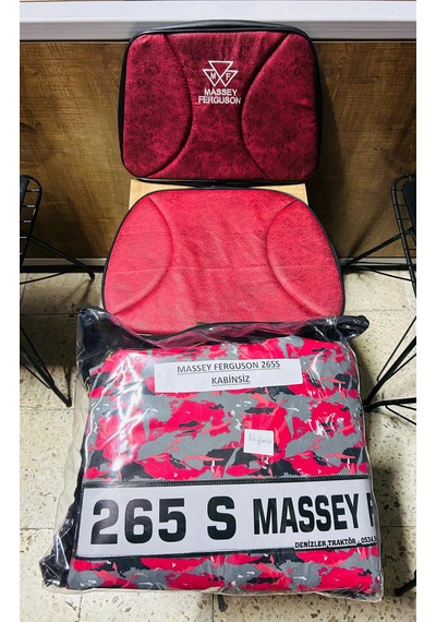 Massey Ferguson 265s Kabinsiz Traktör Özel Su Geçirmez Branda Ve Düz Koltuk Kılıfı Mf Armalı