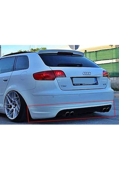 Audi A3 8p Arka Tampon Eki 2006-2012 Arası 2 Kapı Arka Ek Boyasız