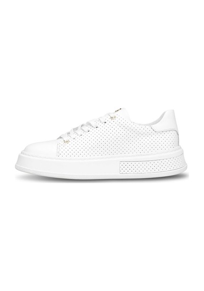 John Richardo 24408 Erkek Hakiki Deri Klasik Sneaker Beyaz Beyaz